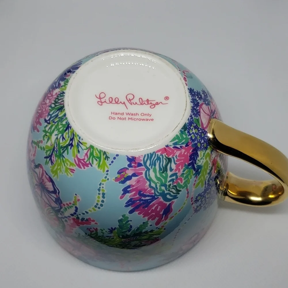 Lilly Pulitzer Blue And Pink Floral Coffee mug